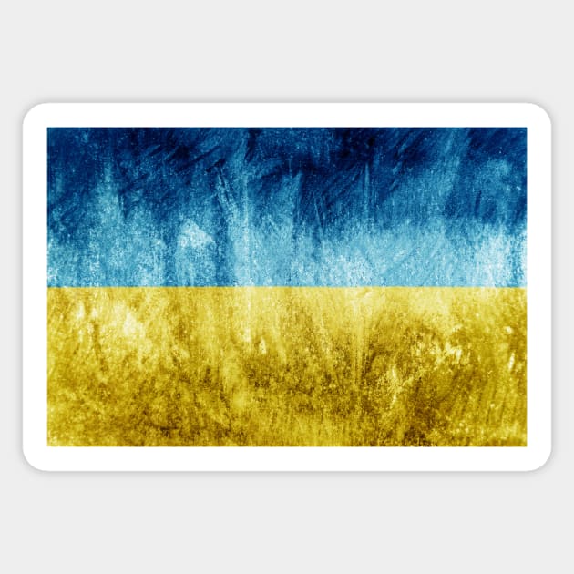 Vintage Ukraine flag, design with main colors of Ukraine Sticker by g14u